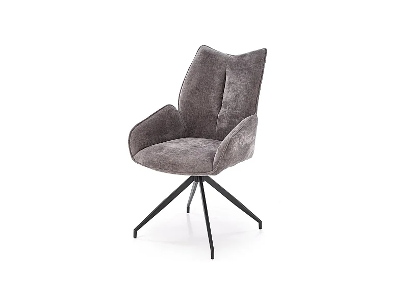 Chaise grise en tissu pivotante 360° Nadia