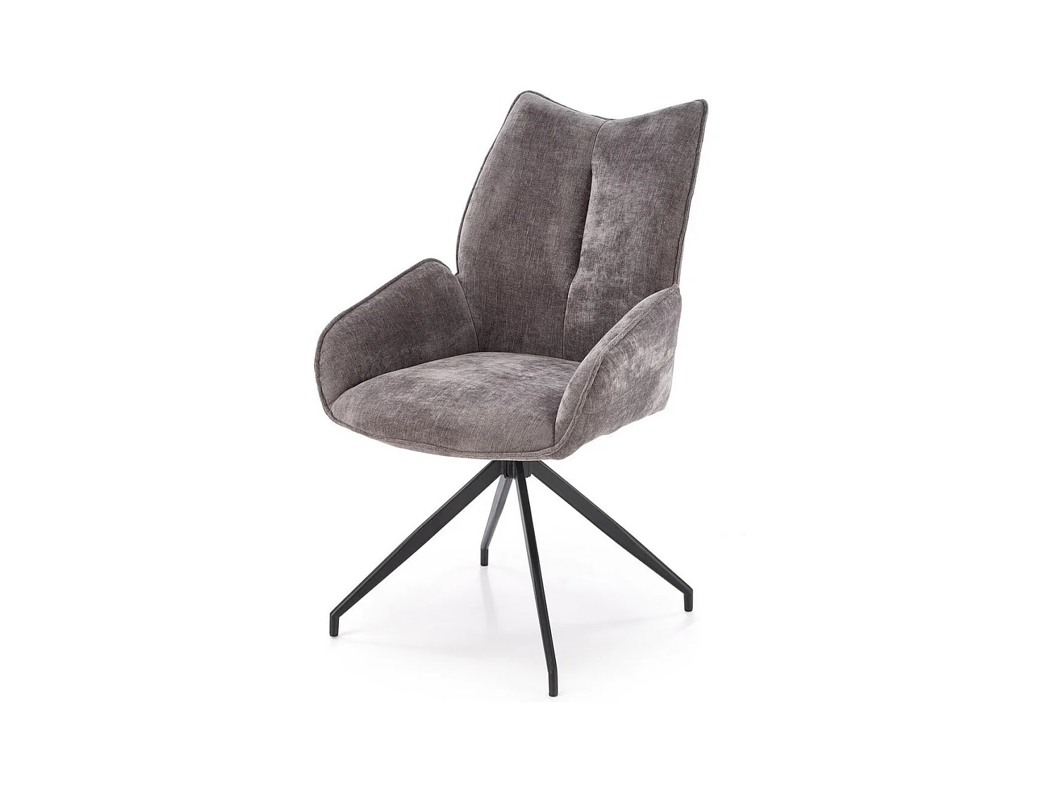 Chaise grise en tissu pivotante 360° Nadia