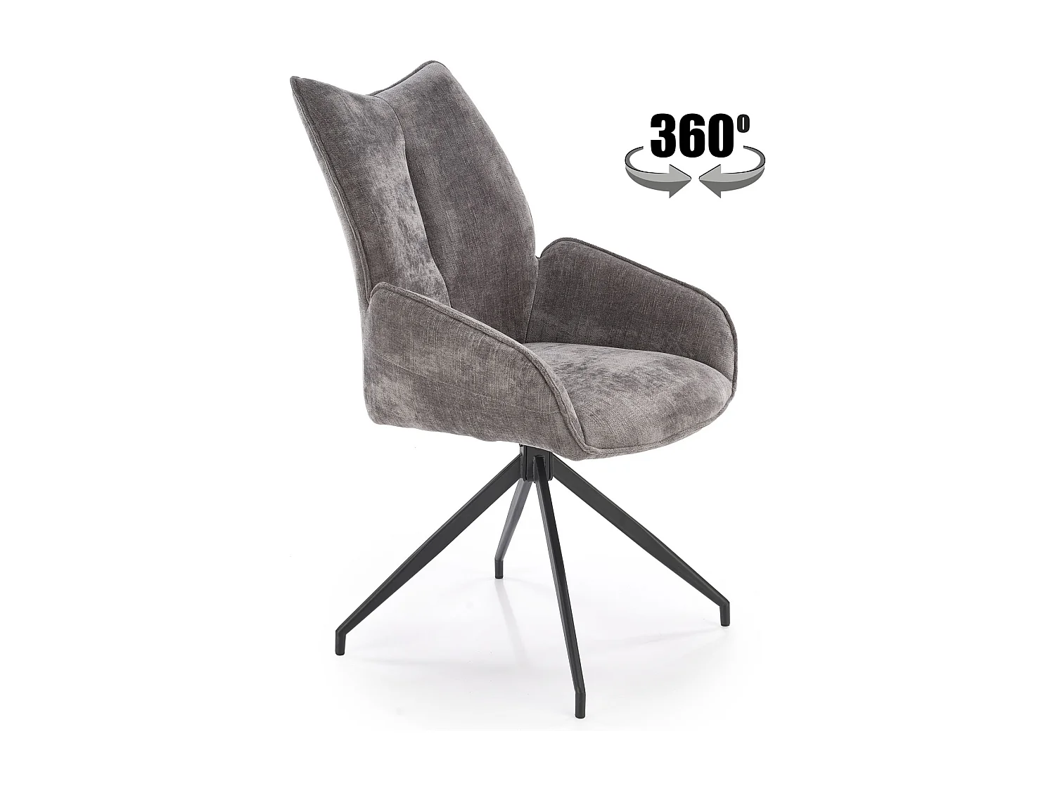 Chaise grise en tissu pivotante 360° Nadia