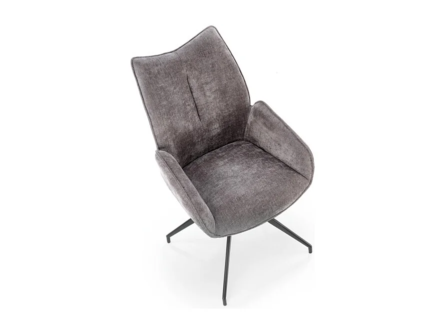 Chaise grise en tissu pivotante 360° Nadia