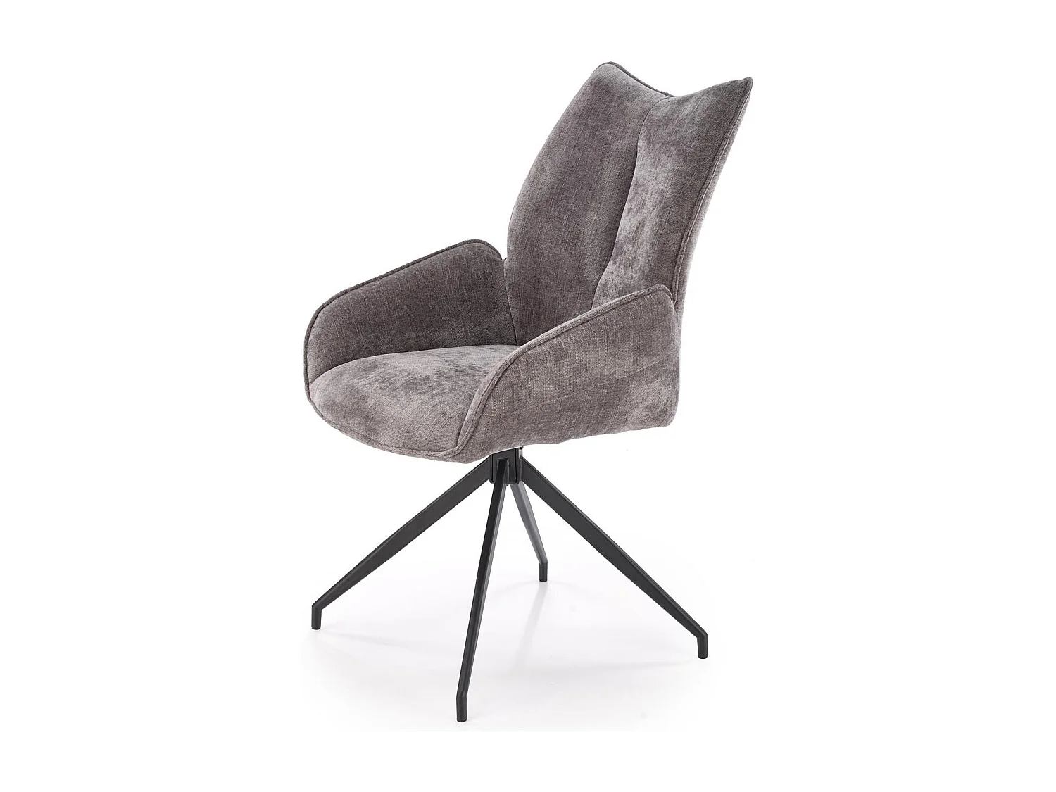 Chaise grise en tissu pivotante 360° Nadia