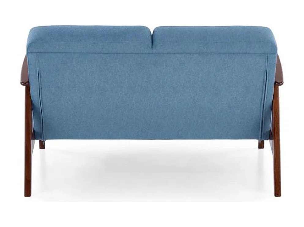 Canapé 2 places - style retro - tissu bleu - Franky