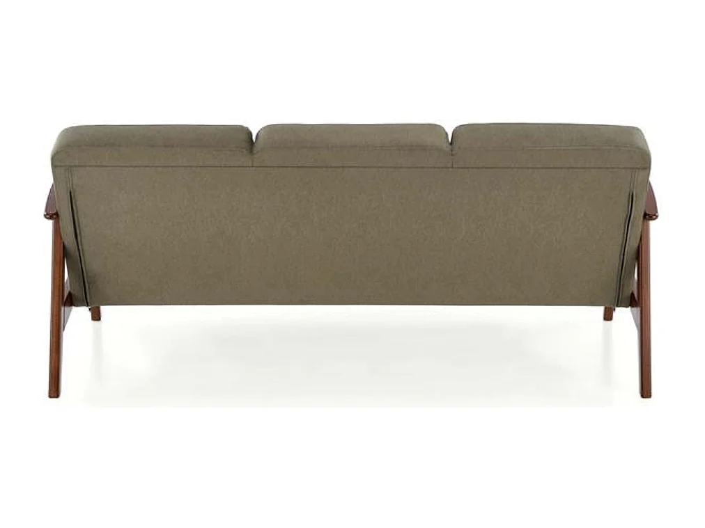 Sofá Franky estilo retro de 3 plazas en tejido verde oliva