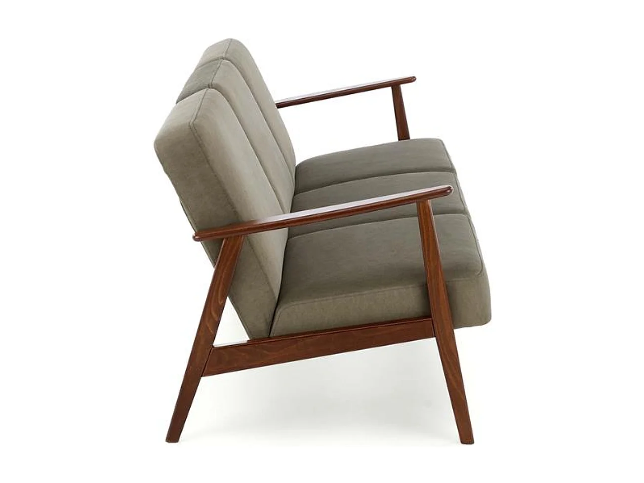 Canapé 3 places en tissu vert olive style retro Franky