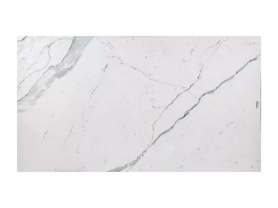 Tavolo allungabile di design con piano in ceramica bianca effetto marmo