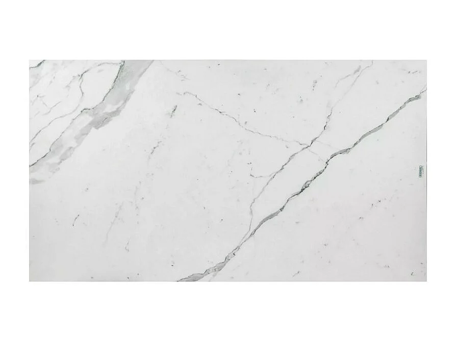 Tavolo da pranzo allungabile con piano in ceramica effetto marmo bianco Stunt