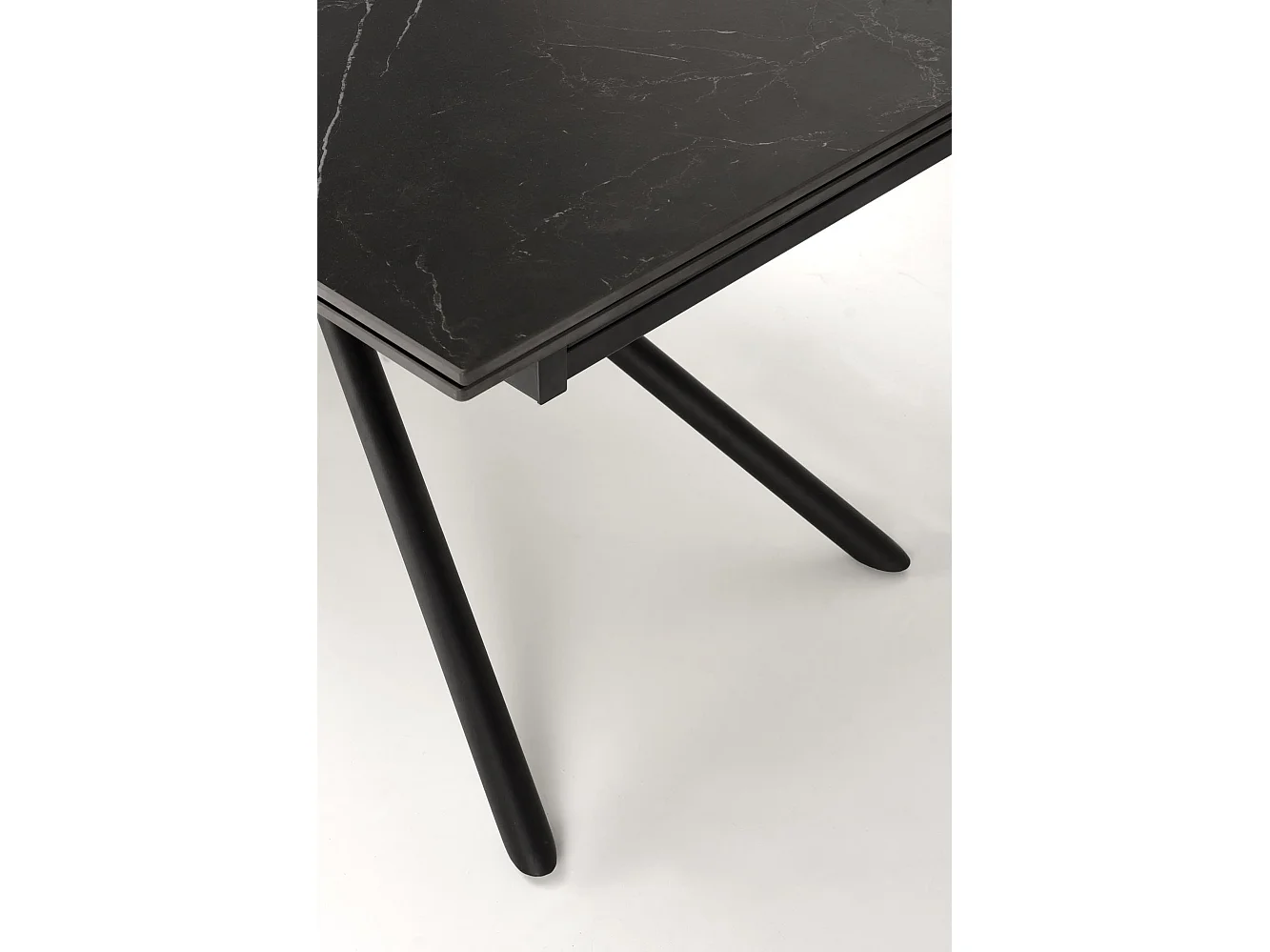 Table à manger extensible marbre noir 160 - 200 cm Viktor