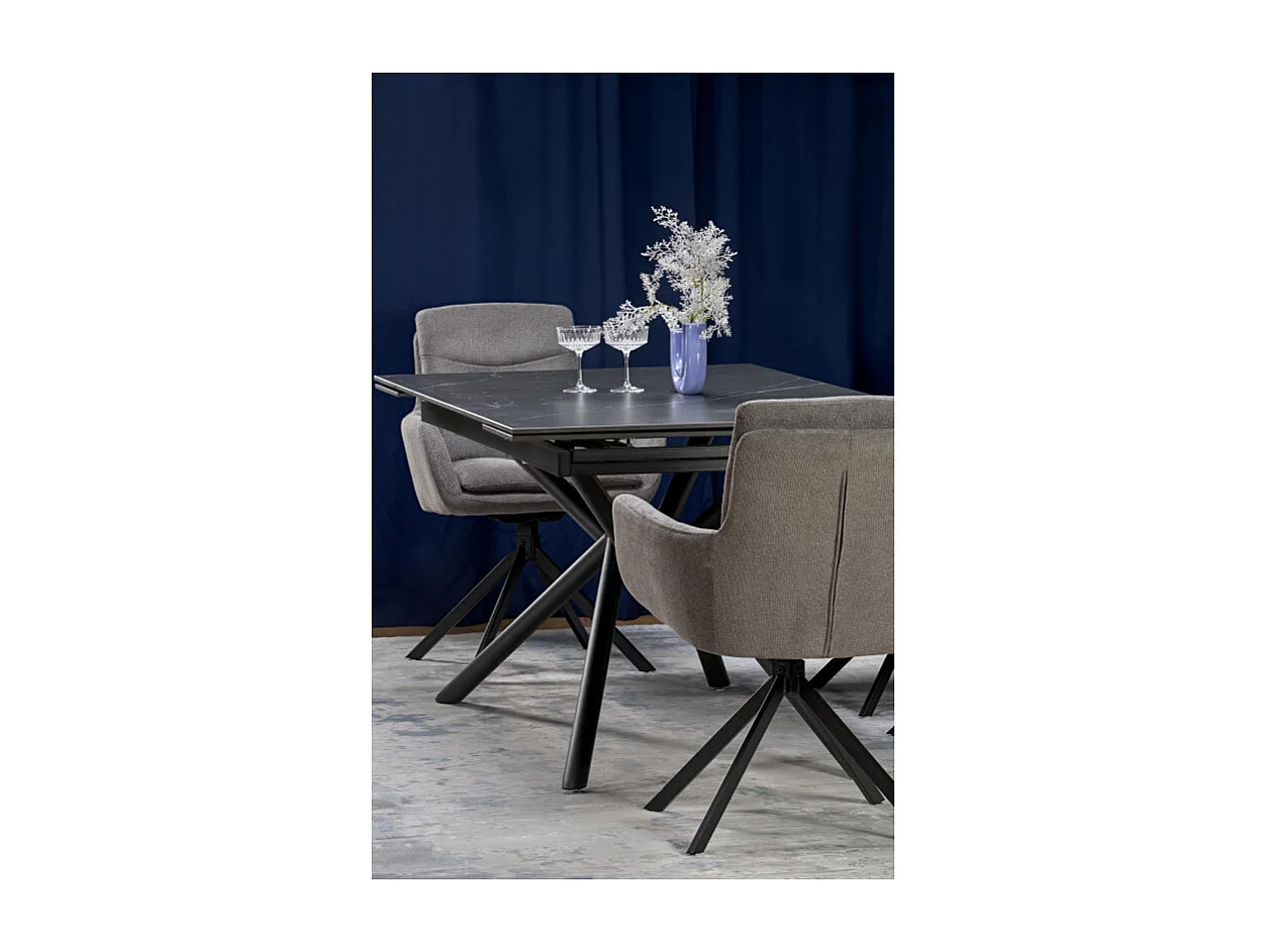 Table à manger extensible marbre noir 160 - 200 cm Viktor