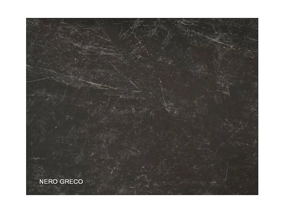 Table à manger extensible avec plateau en céramique aspect marbre noir Stunt