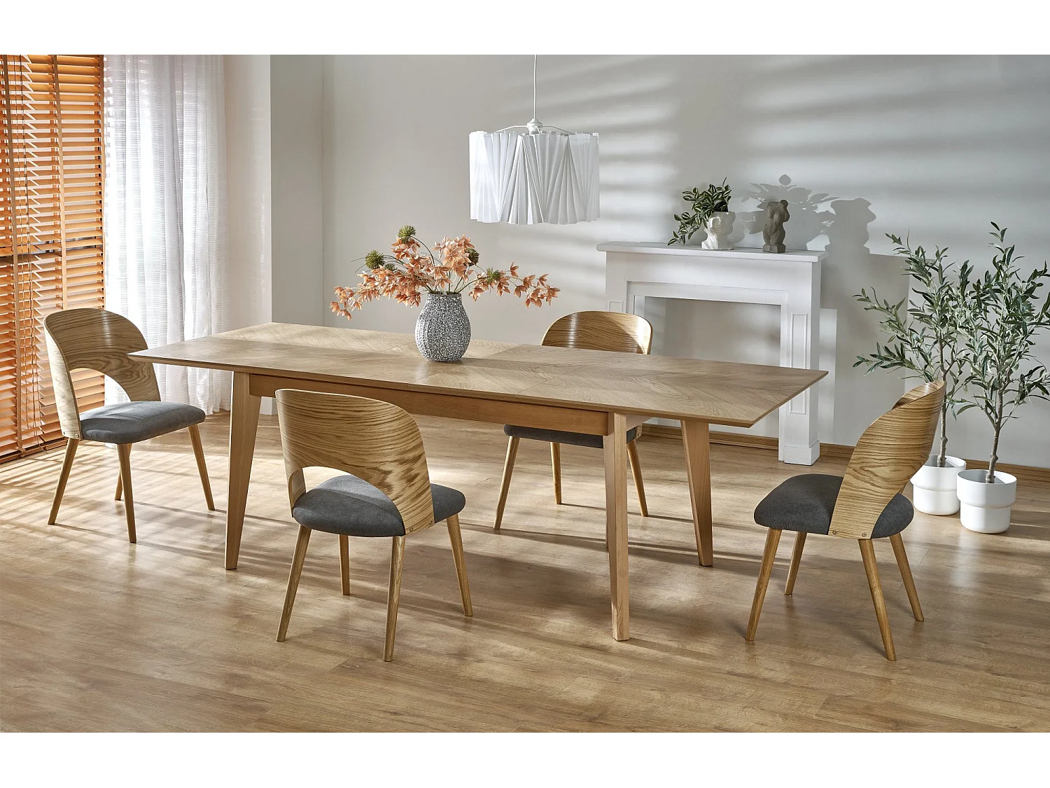 Tavolo da pranzo allungabile 160-240 cm in rovere naturale Santa