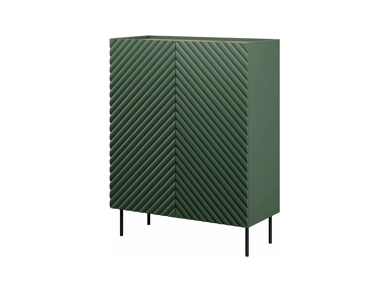 Buffet haut vert et bois 2 portes 2 tiroirs Emile