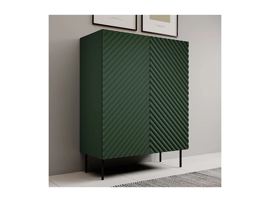 Aparador Emile verde y madera 2 puertas 2 cajones