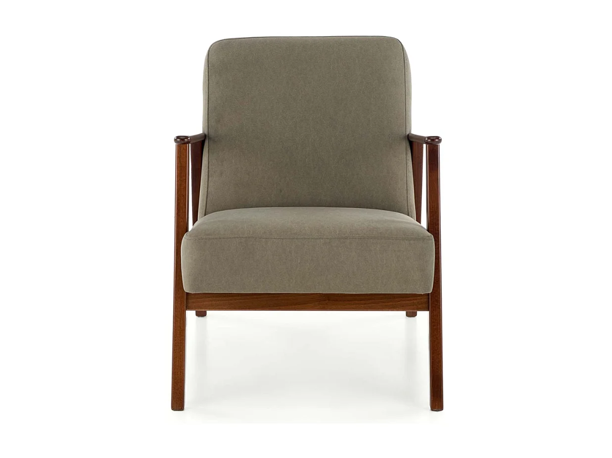 Fauteuil vintage vert olive en tissu Franky