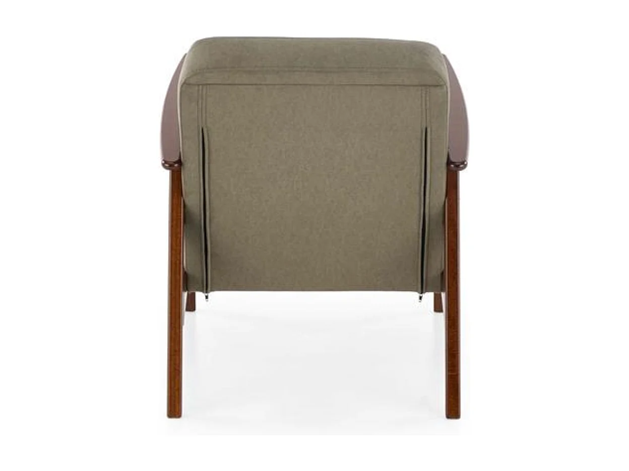 Fauteuil vintage vert olive en tissu Franky