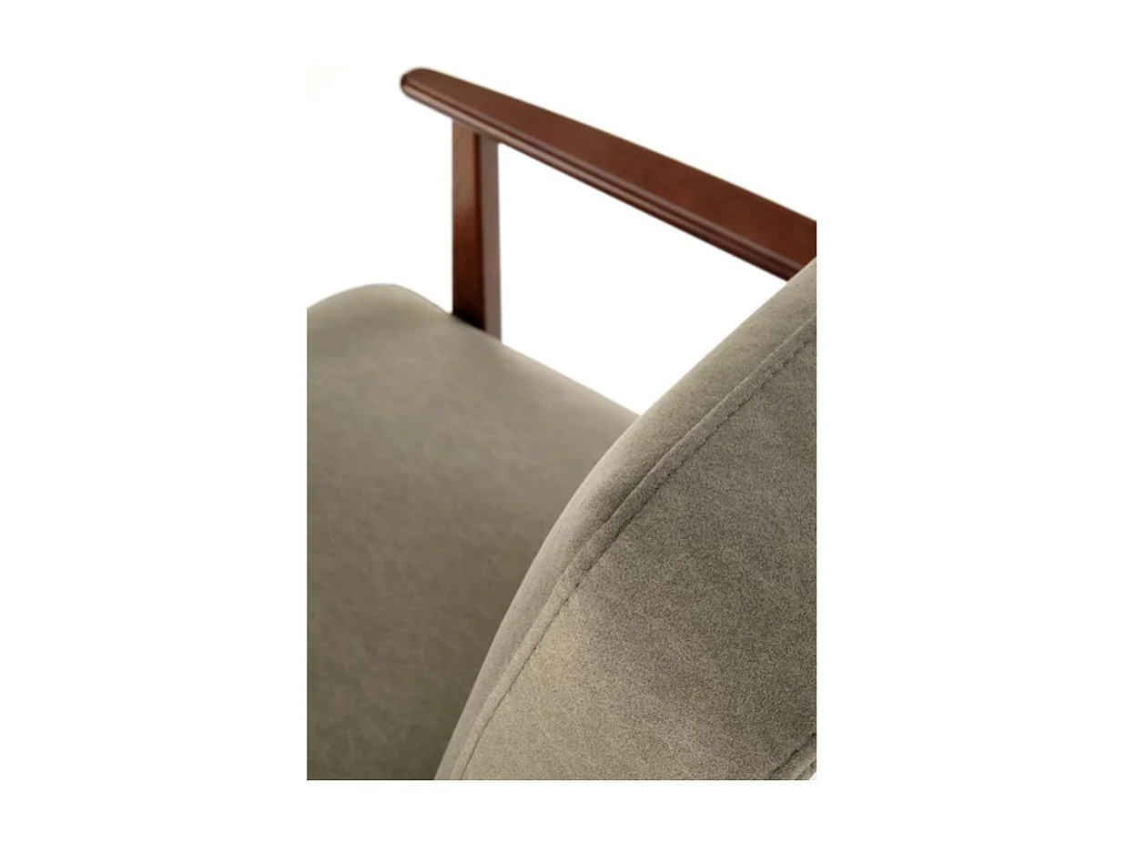 Fauteuil vintage vert olive en tissu Franky