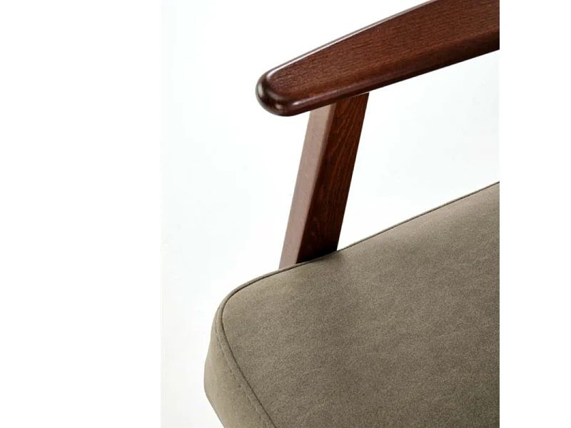 Fauteuil vintage vert olive en tissu Franky