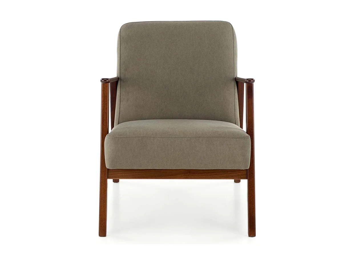 Fauteuil vintage vert olive en tissu Franky