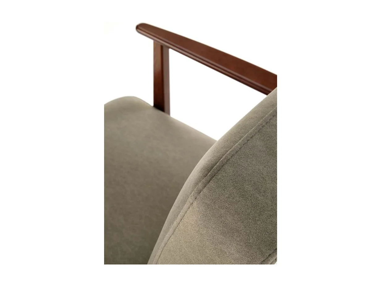 Fauteuil vintage vert olive en tissu Franky