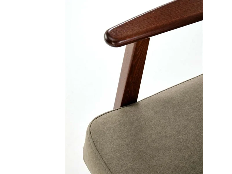 Fauteuil vintage vert olive en tissu Franky