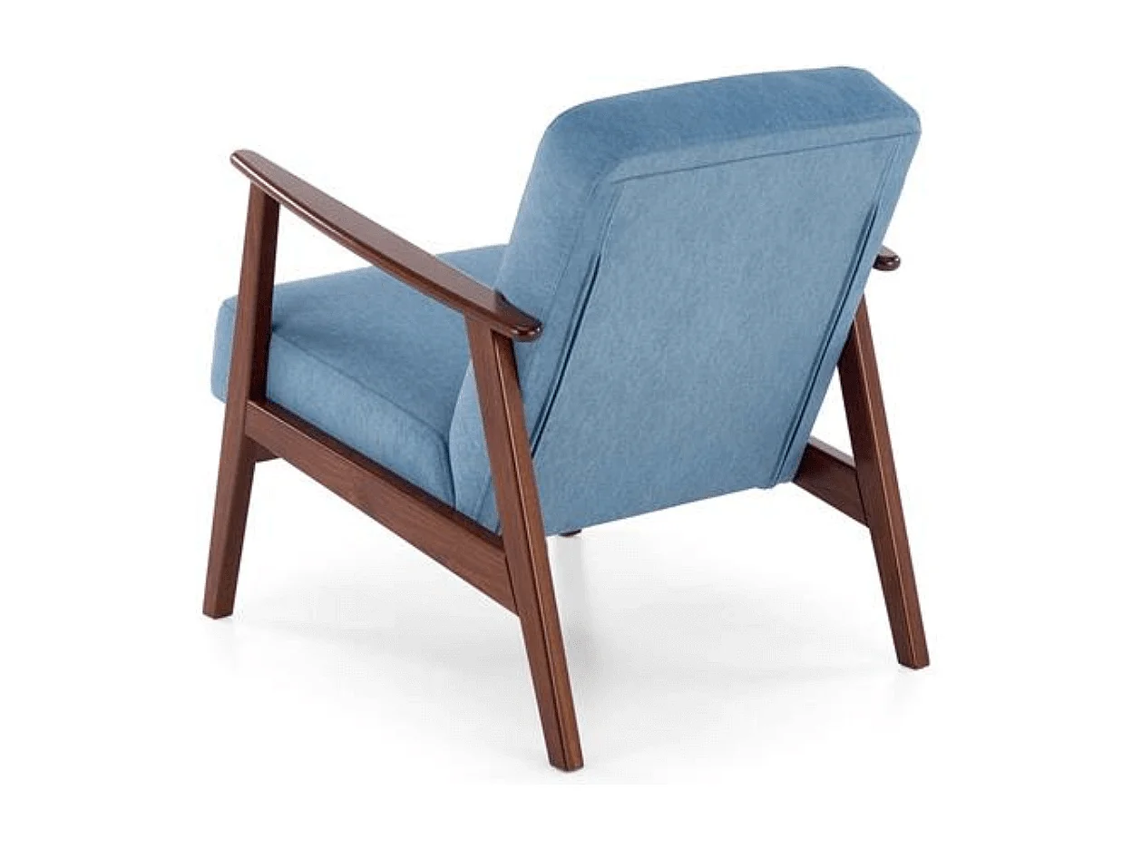 Poltrona vintage Franky in tessuto blu