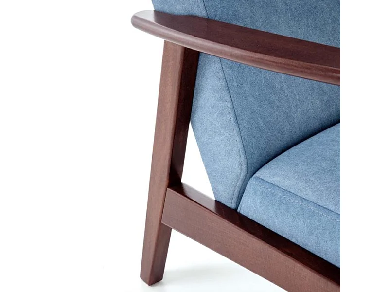 Poltrona vintage Franky in tessuto blu