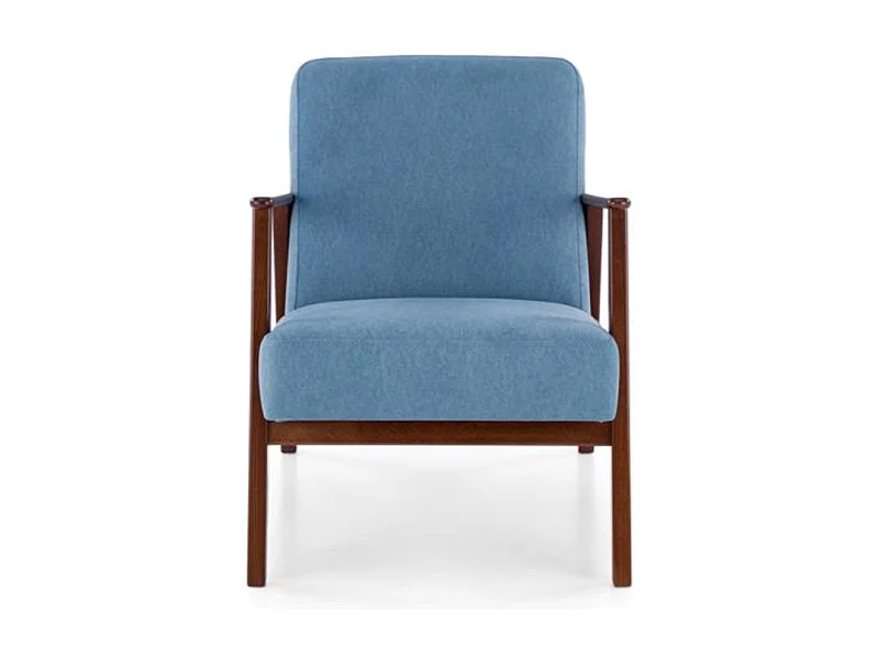 Poltrona vintage Franky in tessuto blu