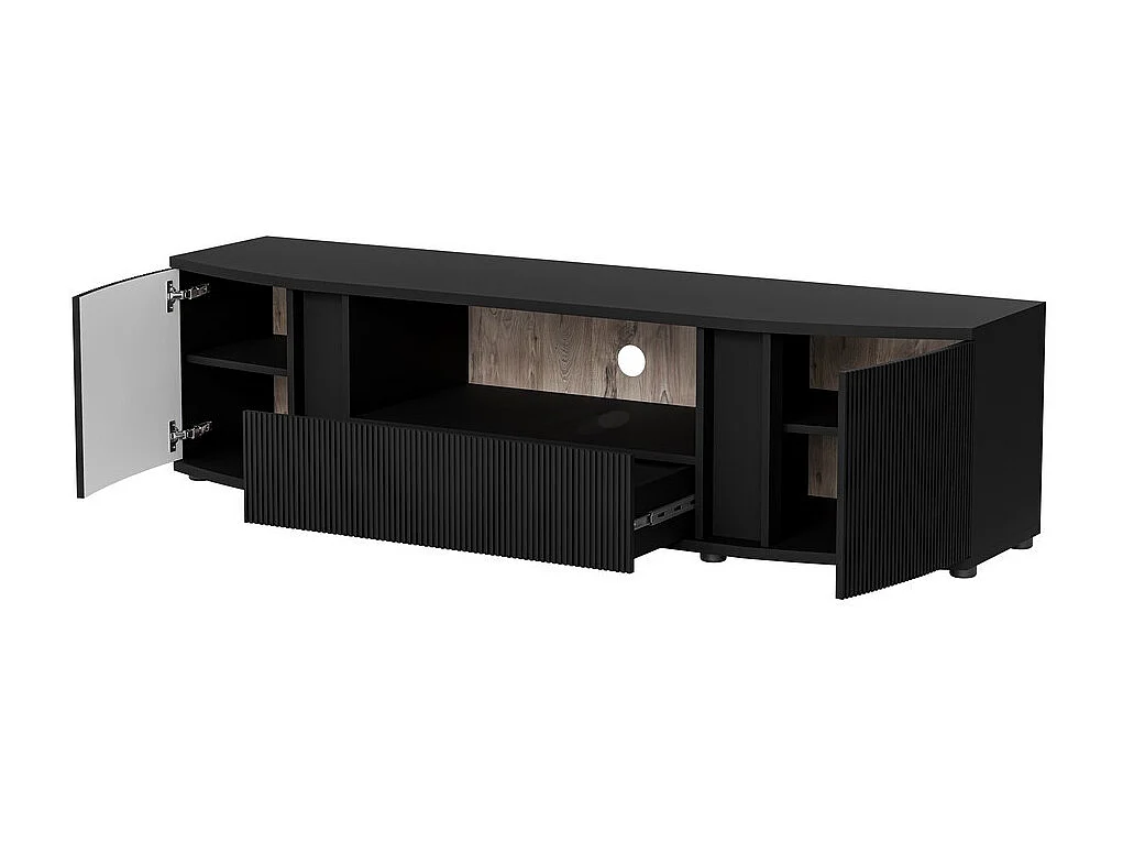 Mobile TV di design nero con frontale arrotondato Looping