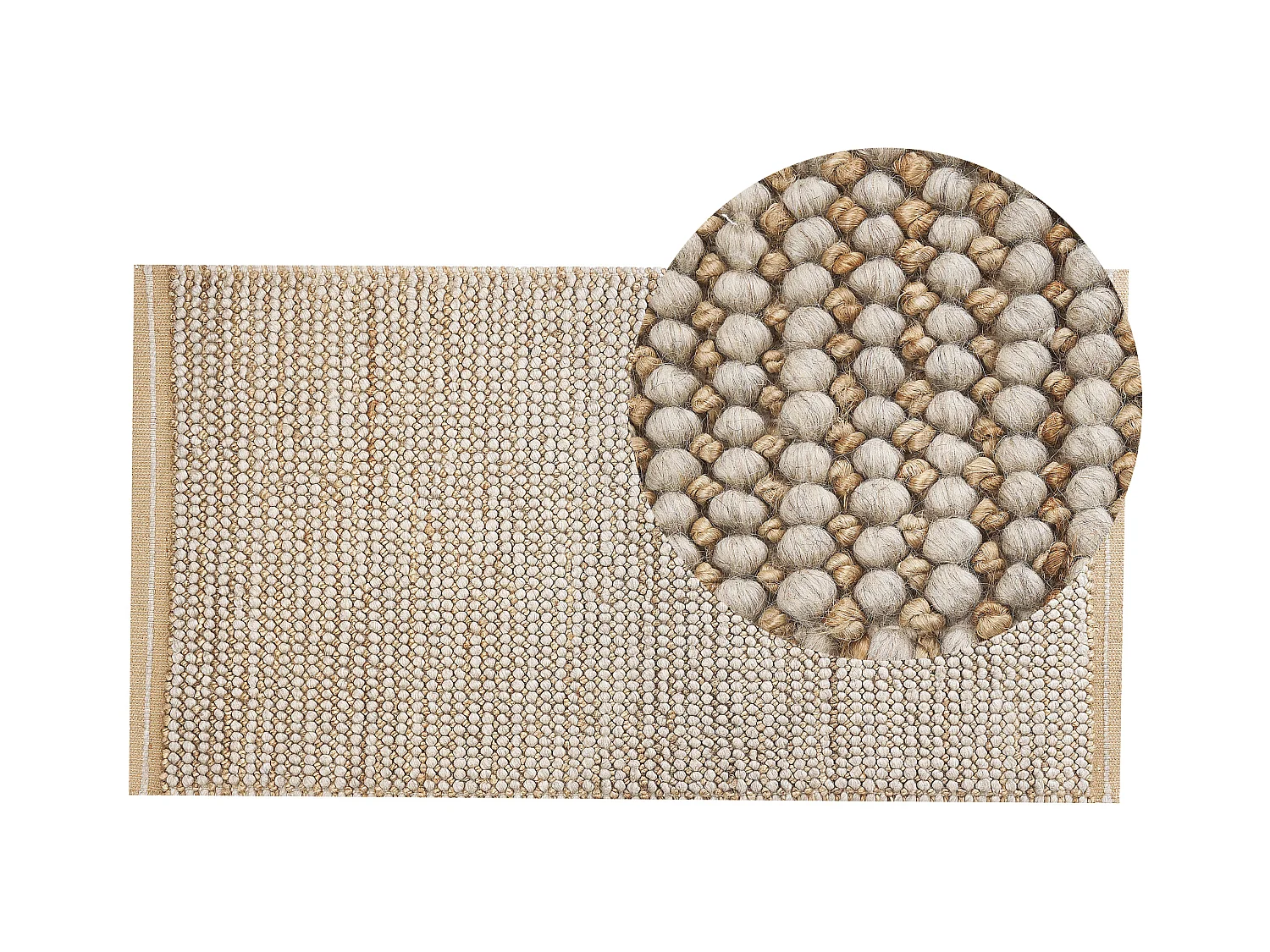 Tapis BANOO Beige clair 80 x 150 cm Laine
