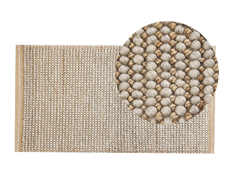 Tapis BANOO Beige clair 80 x 150 cm Laine