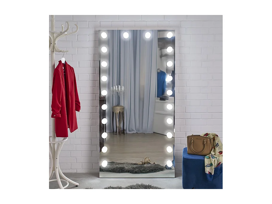 Miroir à poser avec ampoules Led - 170 x 87 cm - Luxy