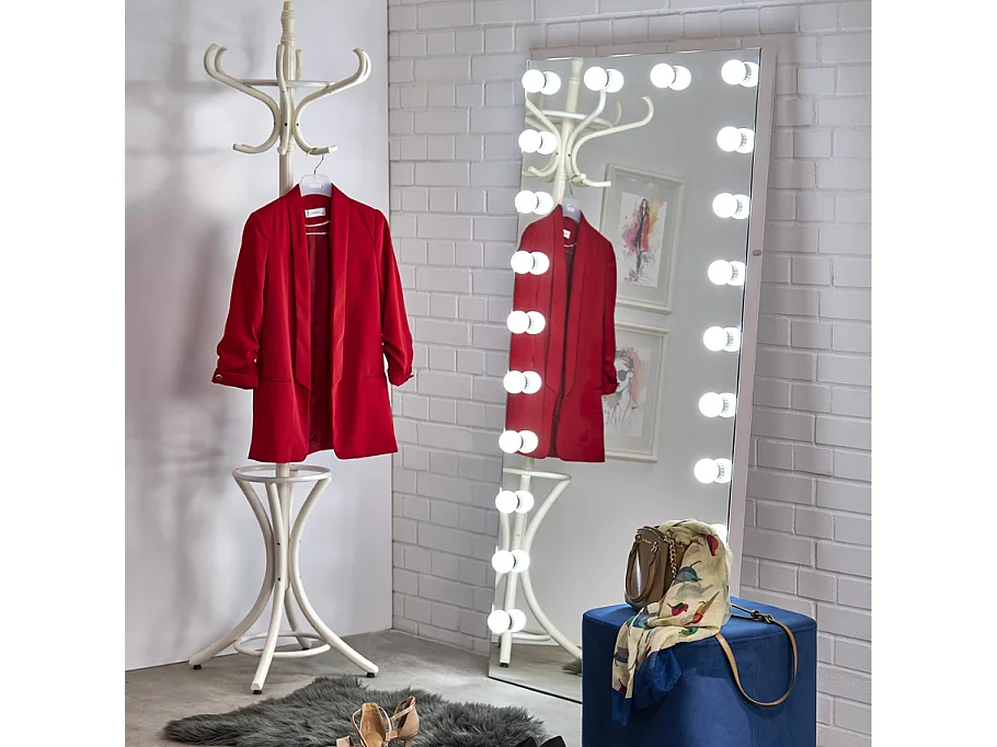 Miroir à poser avec ampoules Led - 170 x 87 cm - Luxy