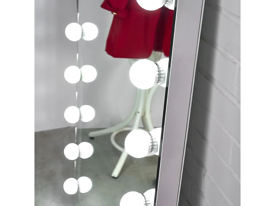 Miroir à poser avec ampoules Led - 170 x 87 cm - Luxy