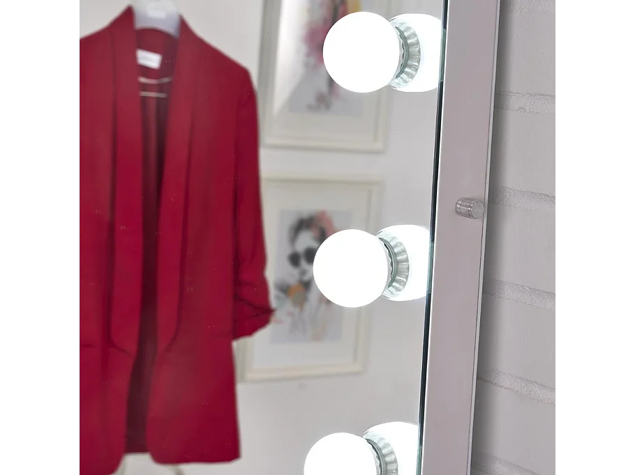 Miroir à poser avec ampoules Led - 170 x 87 cm - Luxy