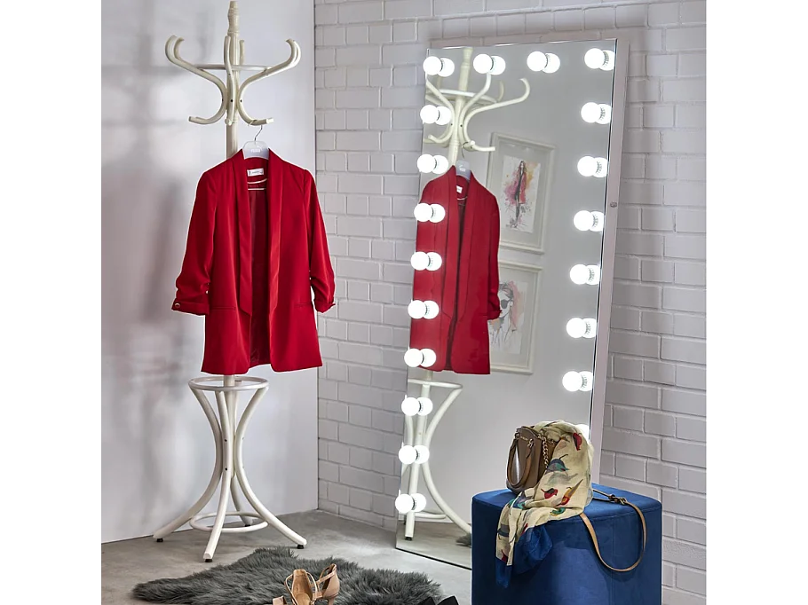 Miroir à poser avec ampoules Led - 170 x 87 cm - Luxy