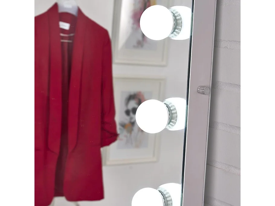 Miroir à poser avec ampoules Led - 170 x 87 cm - Luxy