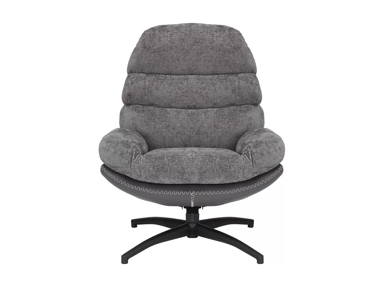 Fauteuil gris en tissu et éco cuir pivotant et inclinable Lagie