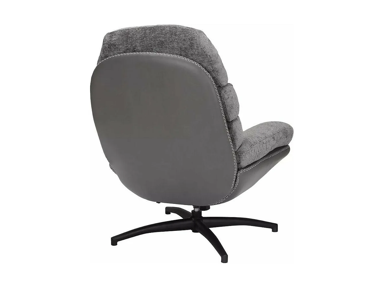 Fauteuil gris en tissu et éco cuir pivotant et inclinable Lagie