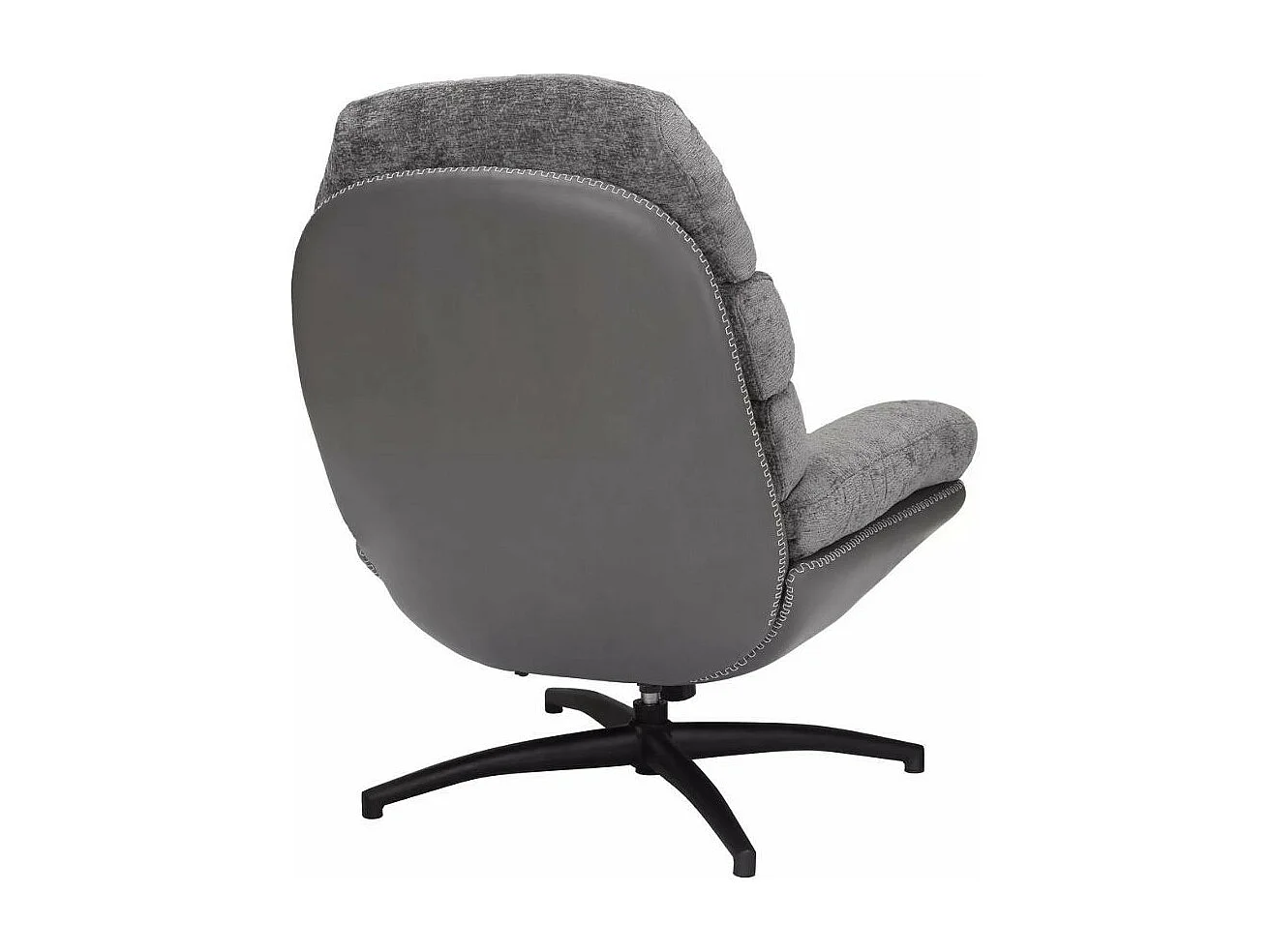 Fauteuil gris en tissu et éco cuir pivotant et inclinable Lagie