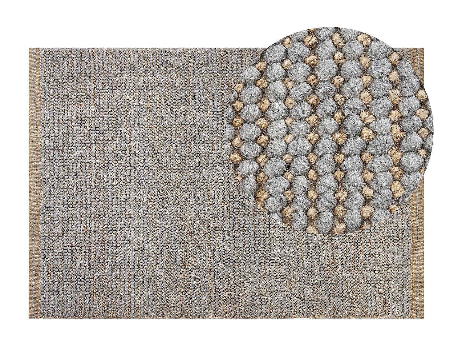 Vloerkleed wol grijs 140 x 200 cm BANOO