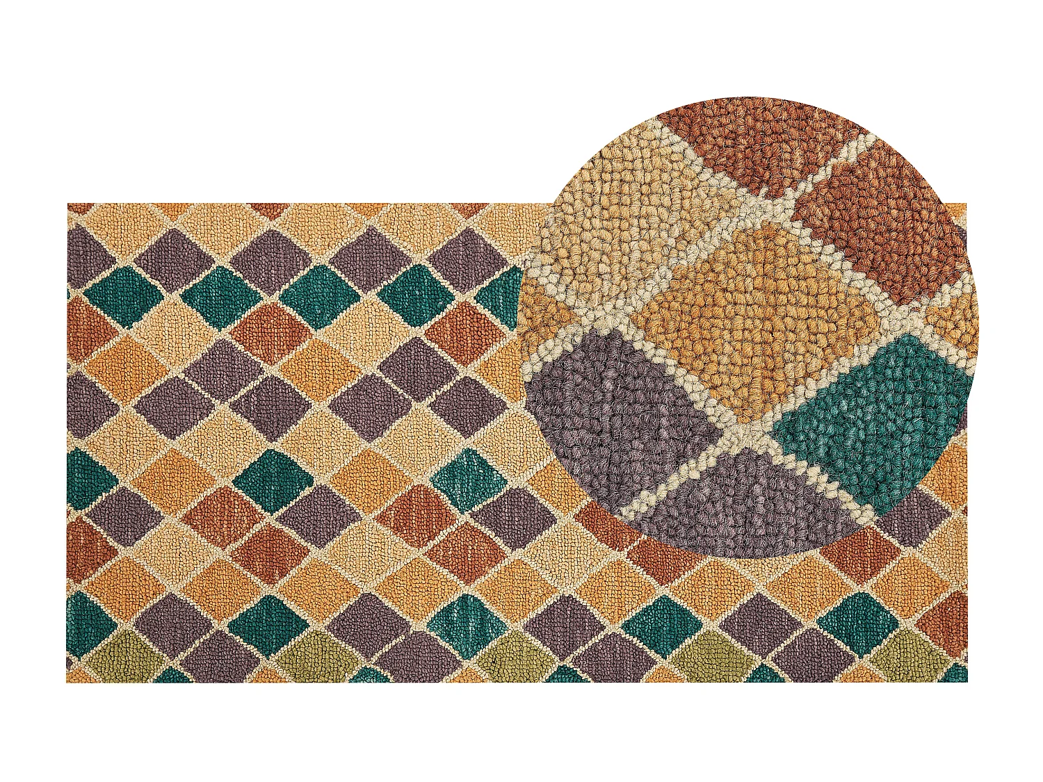 Tappeto lana multicolore 80 x 150 cm KESKIN