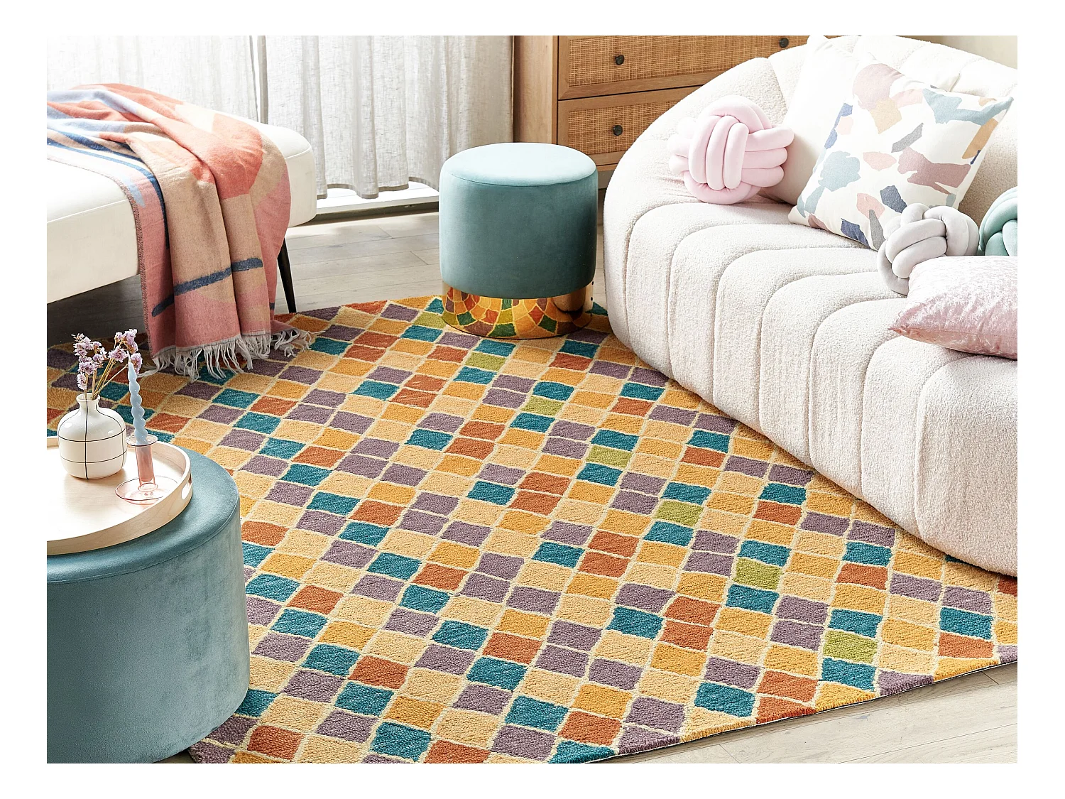 Tapis KESKIN Multicolore 200 x 200 cm Laine