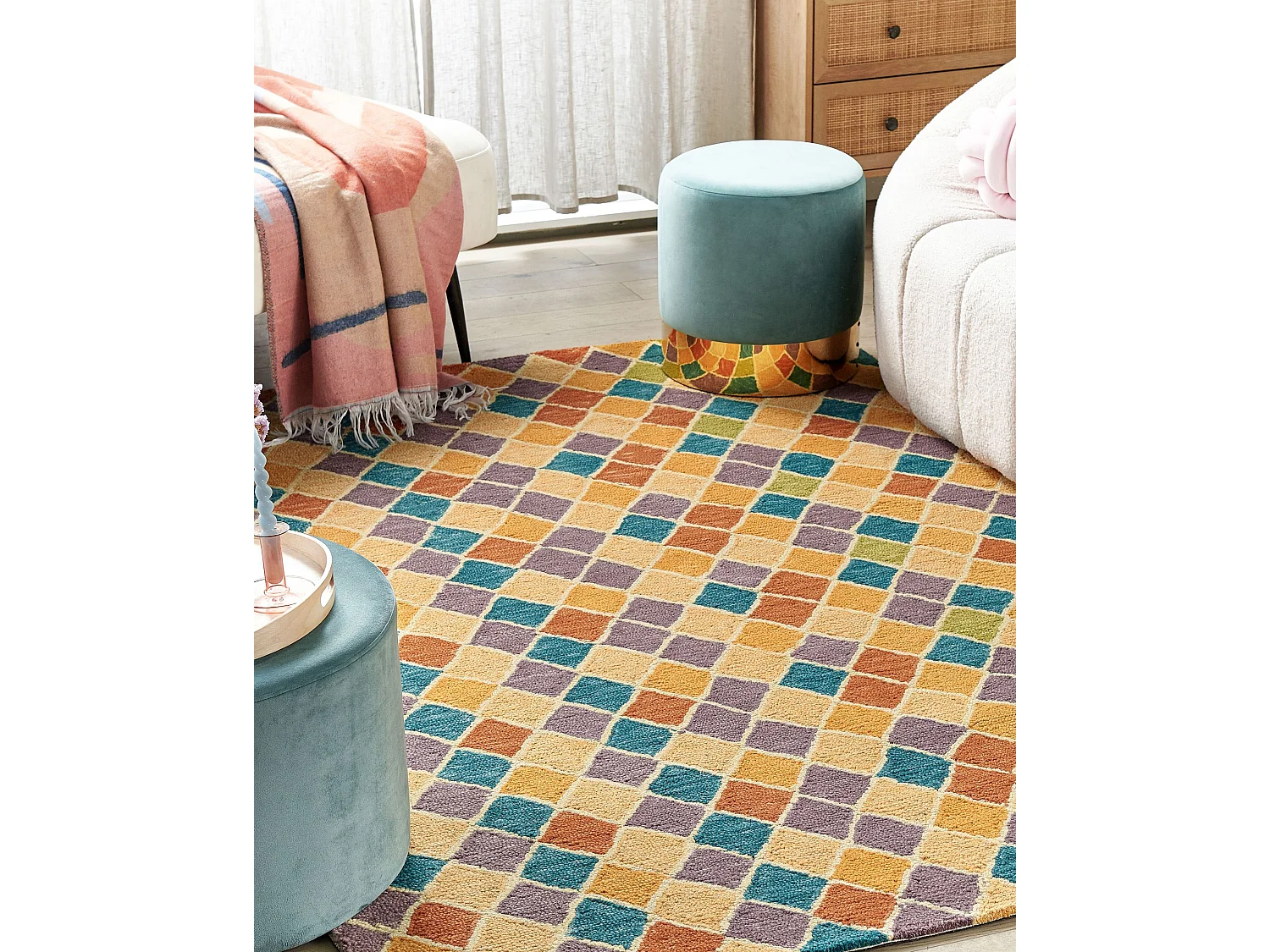 Tapis KESKIN Multicolore 200 x 200 cm Laine