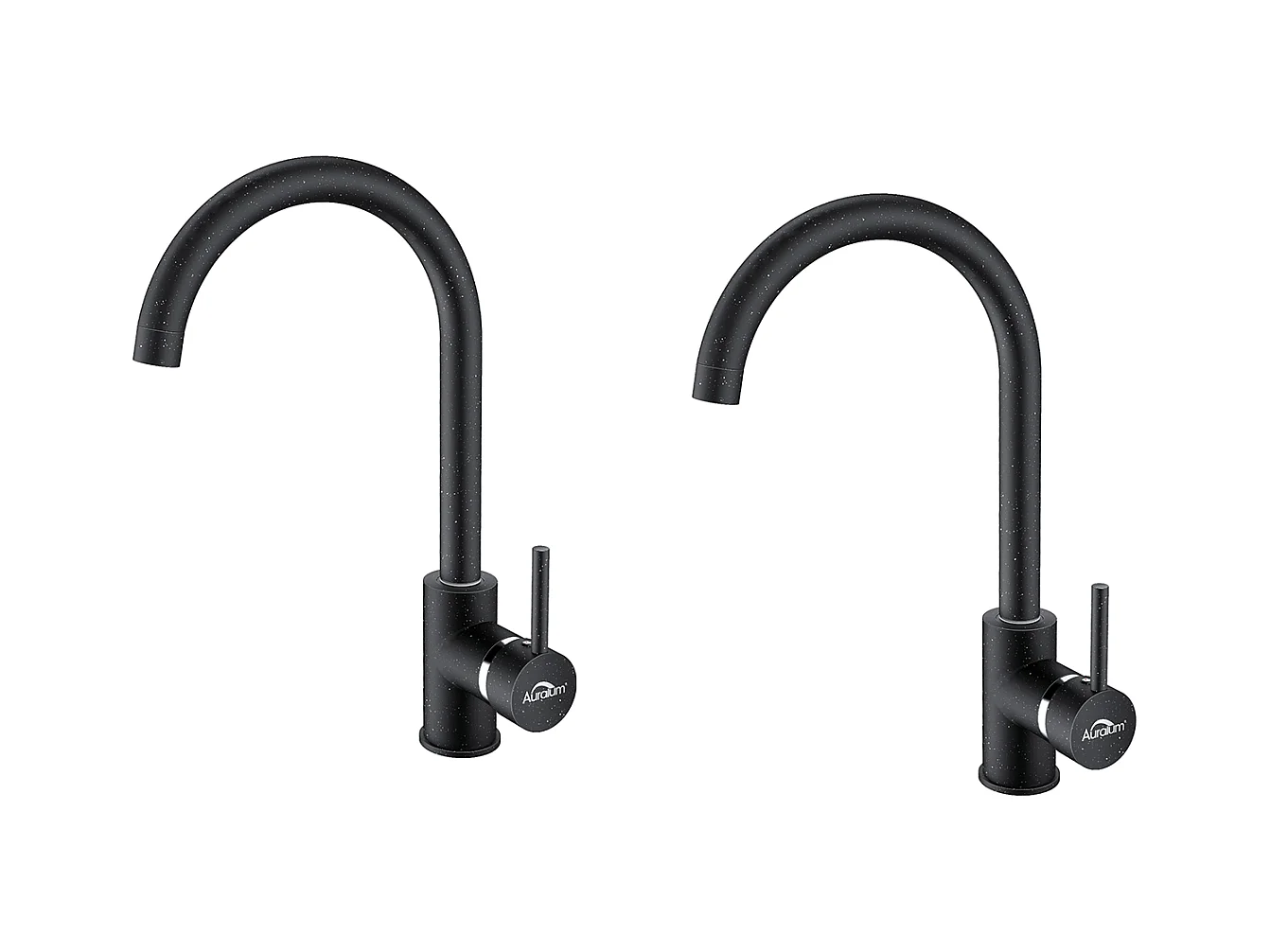 2pcs Robinet Cuisine Mitigeur Evier Rotatif 360° Mitigeur Cuisine Eau Froide Chaude en Laiton avec Aérateur Démontable Noir Graphite,EU Modèle