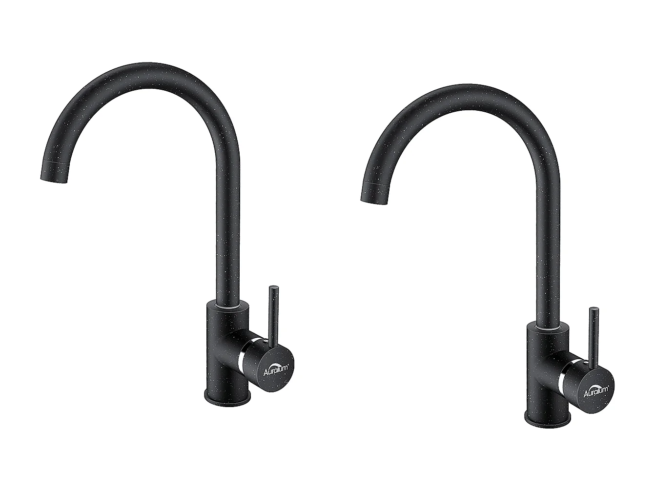 2pcs Robinet Cuisine Mitigeur Evier Rotatif 360° Mitigeur Cuisine Eau Froide Chaude en Laiton avec Aérateur Démontable Noir Graphite,EU Modèle