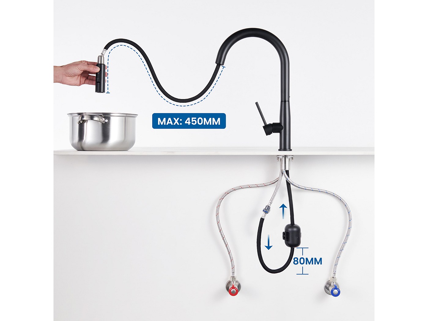 Robinet Cuisine Douchette,Mitigeur Cuisine avec Douchette, Robinetterie