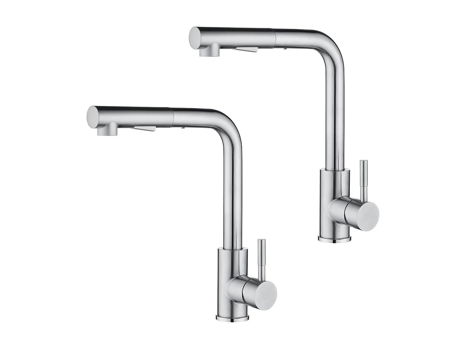 2PCS Cecipa max Mitigeur Cuisine avec Douchette Extractible Robinet Cuisine avec 2 Mode Jets Robinetterie en Acier Brossé Haute Qualité,EU Modèle