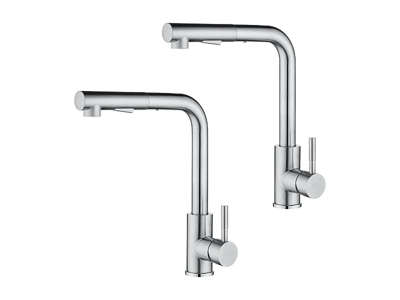 STKS Cecipa max Keukenmengkraan met uittrekbare spray Keukenkraan met 2 straalmodi Hoge kwaliteit geborsteld stalen kranen, EU-model