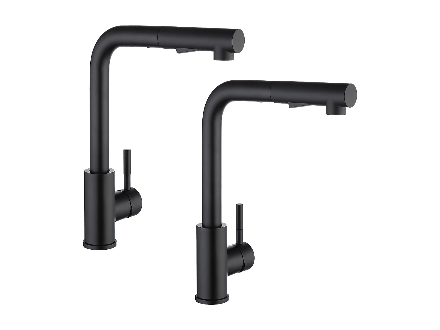 2PCS Cecipa max zwarte keukenmengkraan met uittrekbare spray, aanrechtkraan 360 ° rotatie, 2 spuitmodi, EU-model