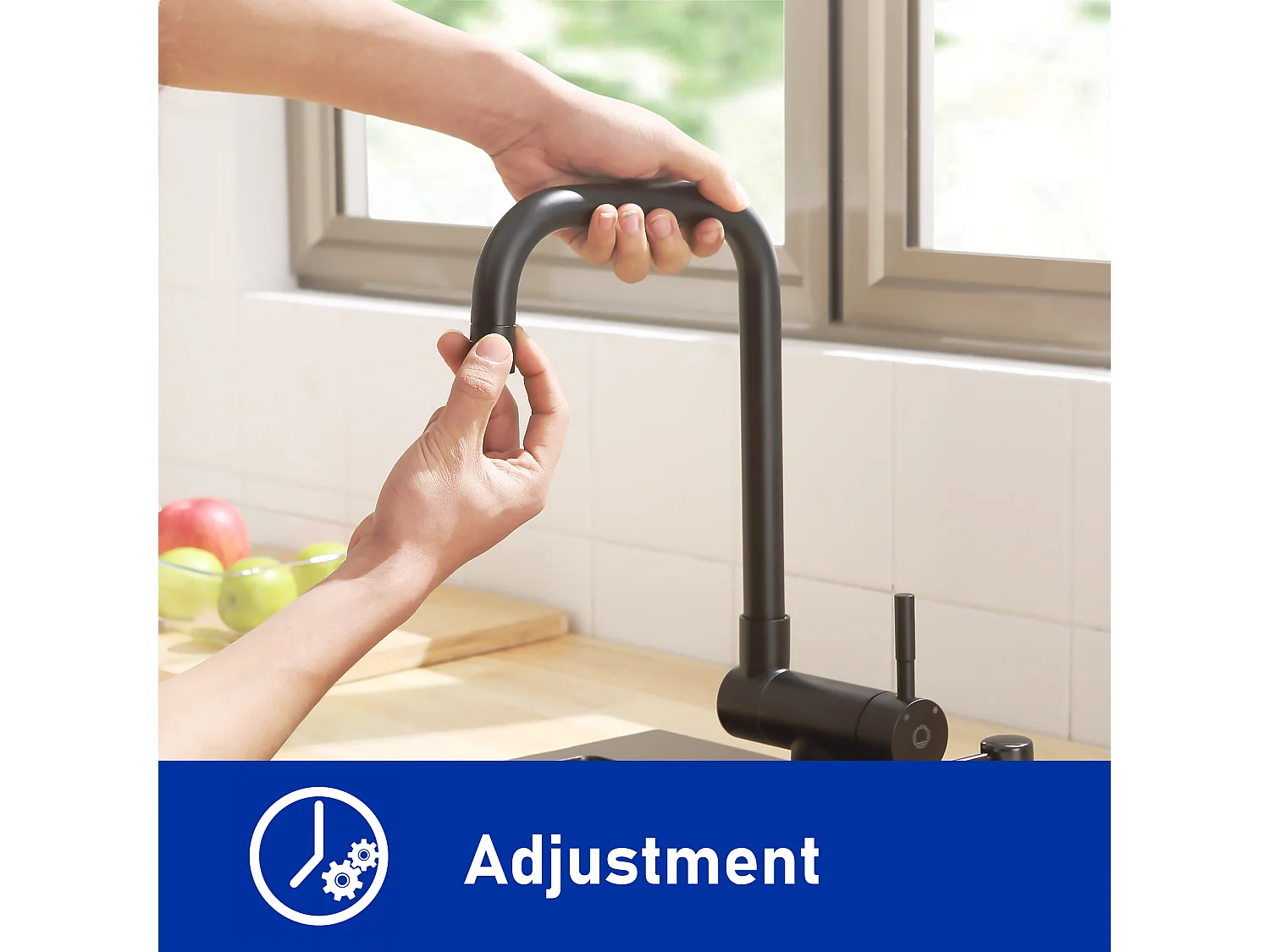 Cecipa max Mitigeur de Evier Rabattable - Robinet de Cuisine en Acier Inoxydable devant Fenêtre - 2 Modes de pulvérisat - Noir,EU Modèle