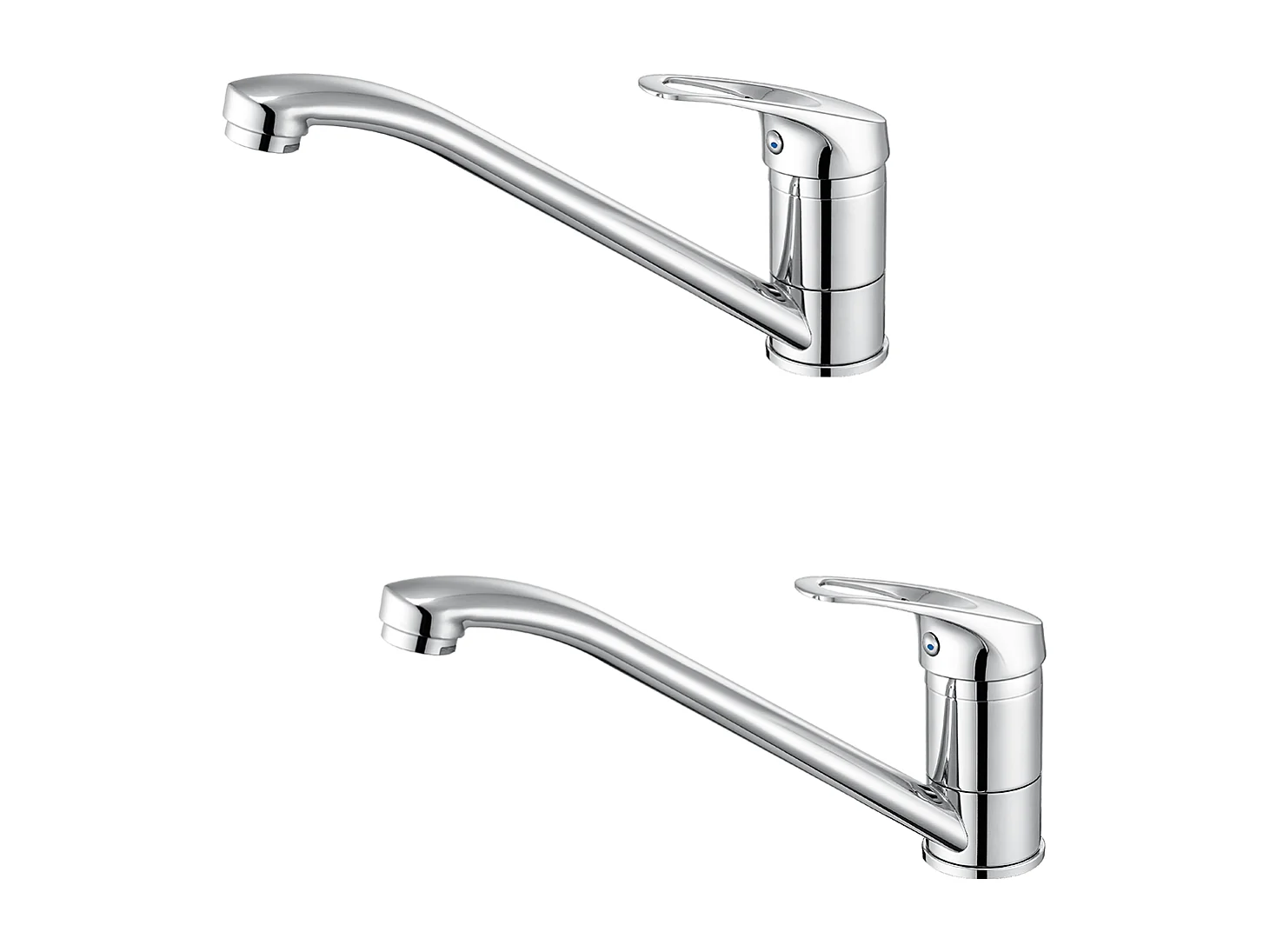 2pcs Mitigeur d'Evier, Robinet Cuisine Orientable à 360°,Les Conduites d'eau Chaude/Froide et Les Accessoires Sont Complets,en Laiton,Chromé